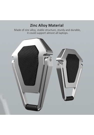 Jeemson Gümüş Gri Çinko Alyuminyum Dizüstü Bilgisayar Tutucu - Katlanabilir Masaüstü Yükseklik Artırıcı Ayaklı Stant