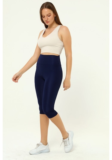 Kapri Tayt Toparlayıcı Yüksel Bel Lacivert Renk Lacivert