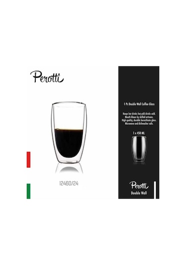 Perotti Double Wall Çift Cidarlı Cam Bardak Kupa 450 Ml 12460