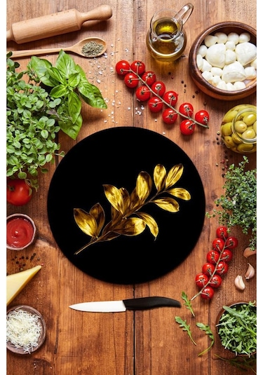 Tek Buğday Desenli Cam Kesme Tahtası - Cam Kesme Tablası - Sunum