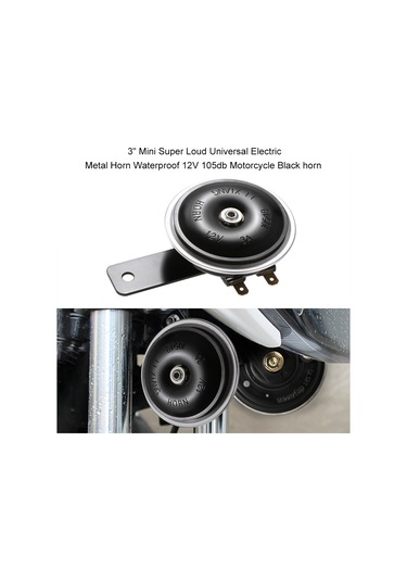 Youtek 12v Metalik Sulu Dayanıklı 105db Evrensel Motosiklet Hoparlörü - Siyah 3 İnç Mini