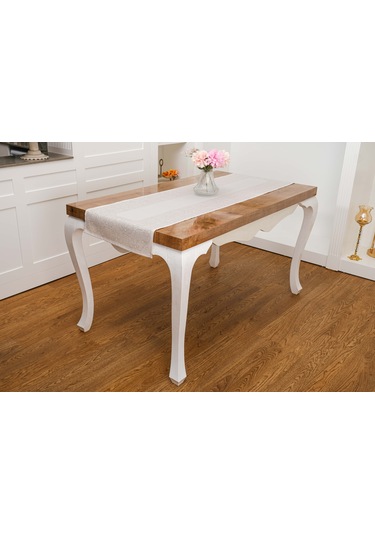 Finezza Ayda Jakar Polyester Kumaş Bej Runner 45x150 cm - 1416