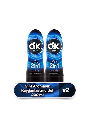 Okey 2in1 Aromasız Kayganlaştırıcı Jel 2 x 200 ML