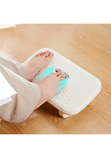 Lichen Ergonomik Ayak Taburesi Masaj Silindirleri Kaymaz Şerit Beyaz
