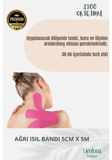 Birinci Sınıf Büyük Boy Rahatlatıcı Hızlı Etki Kas Gevşetici Esnek Eklem Omuz 5x5 Ağrı Isıı Bandı