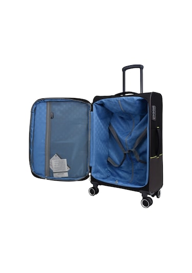 Pierre Cardin Ultra Light Hafif Lüx Kumaş Büyük Boy Valiz Siyah Pc8200