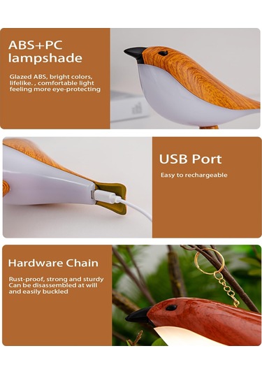 Küçük Kuş Masa Lambası, Şarj Edilebilir Kablosuz Masa Lambası Diğer