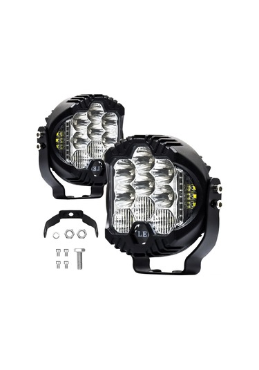 Honmex 3 İnç 150w Suv Led Farları 2 Adet - Orta Beyaz Sürekli, Yan Sarı Sürekli Ve Parlak Flaş Modu, Ip67 Su Geçirmez, 6000k 30000lm