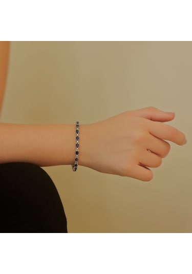 Lova Pırlantalı Oval Safir Bileklik -  4080002