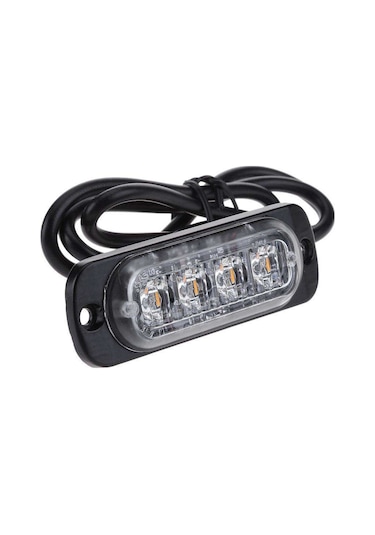 Monyee 4led Aluminyum Flaş Arıza Uyarı Lambası - Araba, Motosiklet, Kamyon İçin - Ipx-4 Su Geçirmez 12w Sarı 50000+ Saat Ömür