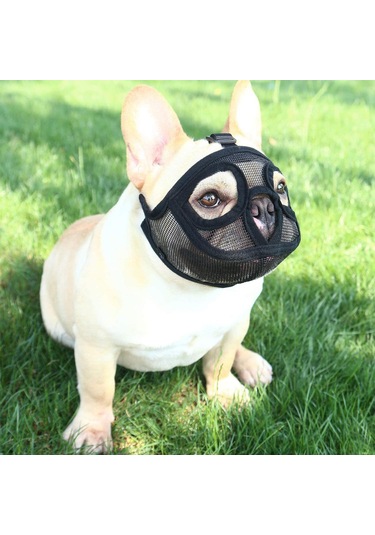 Homyl Ayarlanabilir Pet Köpek Maskesi Anti Tam-örgü-siyah-s