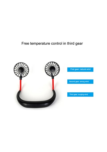 Symbee Yeşil Boylu Boyun Bağlı Usb Şarjlı Spor Fanı - 2000mah Pil, 360 Açısını Ayarlayabilir, İki Lüftü Kafası İle Taşınabilir Soğutucu
