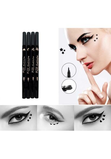 Roesie Rose Çift Taraflı Ay Yıldız Kalp ve Çiçek Desenli Kalem Eyeliner 4'lü
