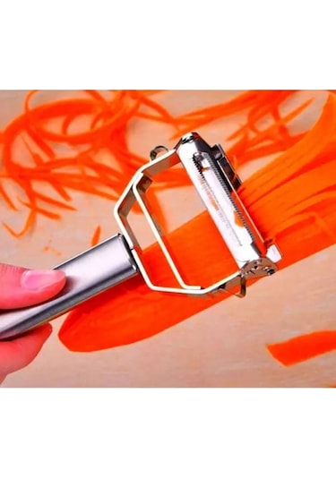 Metal Sebze Meyve Soyacak Doğrayıcı Jülyen Bıçağı Metalik