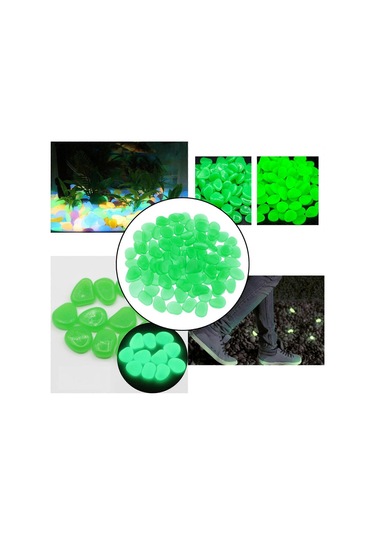 Karanlıkta Parlayan Bahçe Çakıl Taşları Yol Bahçe Dekoru Yeşil