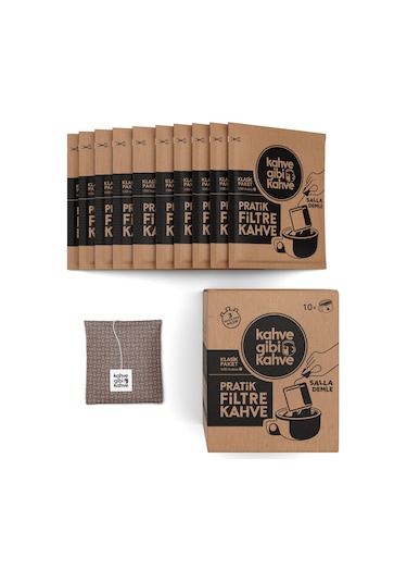 Kahvegibikahve Klasik Pratik Filtre Kahve 10'lu
