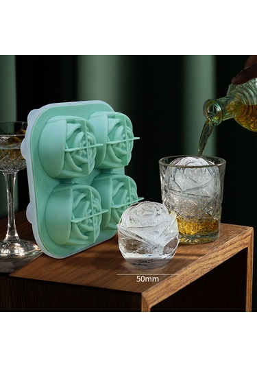 Ximistore9 Güncellenmiş Pembe Gül Şekilli Silikon Buz Kalıbı - 4'lü Set, Ev Kullanıma İdeal, Kolay Kullanım, Whiskey Ve İçecekler İçin Buzluk Çok Renkli