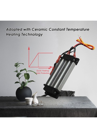 Neevoyu 220v 500w Isı Yalıtımlı Ptc Seramik Hava Isıtıcı, Otomatik Sıcaklık Kontrolü Ve Aşırı Sicaklık Koruması İle, Nemlendirici/ Hava Temizleyici İçin Uygun Gümüş