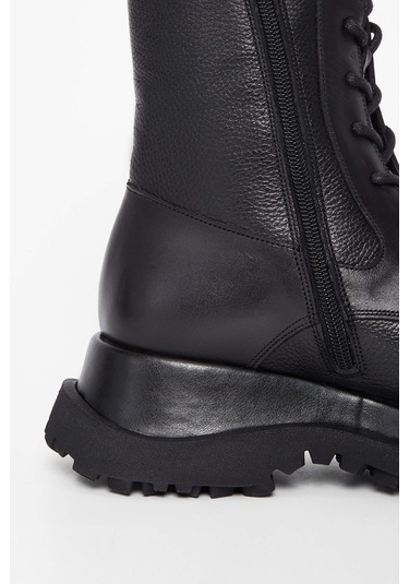 Tamer Tanca Kadın Hakiki Deri Siyah Deri Casual Bot 33 7808 Bn Bot Sk23/24 Sıyah Dr Siyah