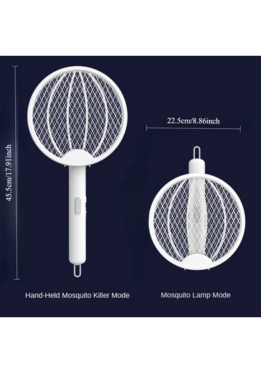 Boatshop1 Grey Katlanabilir Elektrikli Sivrisinek Raket Ve Lamba Akıllı Böcek Kontrolü 5 Sahne İçin Uygun