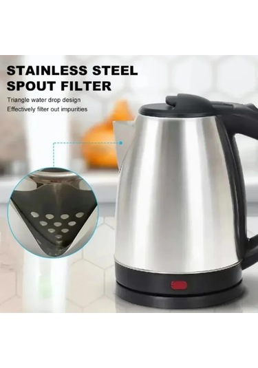 304 Paslanmaz Çelik Elektrikli Su Isıtıcısı Taşınabilir 2l Cezve Elektrikli Su Greysilver