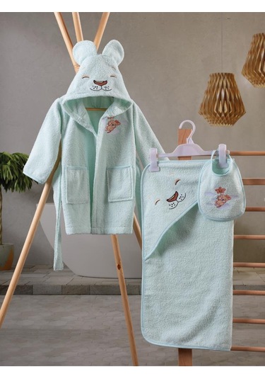 Cotton Box Bebek Banyo Seti Aslan Mint