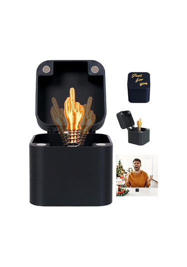 1 Adet 3d Baskılı Şaka Eğlenceli Şaka Doğum Günü Hediyesi Aksesuarları Masa Dekorasyonu Sürpriz Hediye Kutusu Bebekler Oyuncaklar Orta Parmak Kutuda El Sanatları Dekor Heykelcik 5cm 5cm 5cm