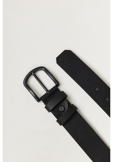 AC&Co / Altınyıldız Classics Erkek Sıyah Casual Suni Deri Kemer Siyah