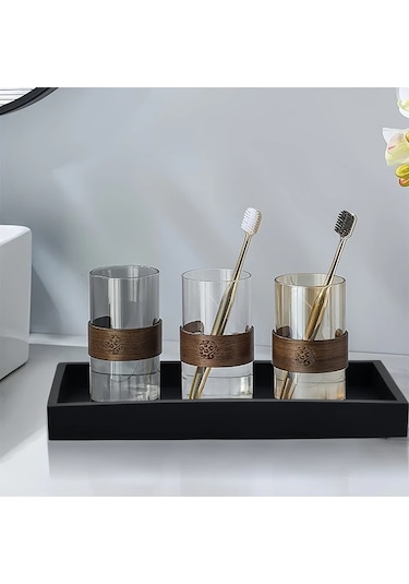 Willowhaven 2 Adet Siyah Silikon Makyaj Tepsisi - Sabun Şampuan Parfüm Takı Depolama Siyah