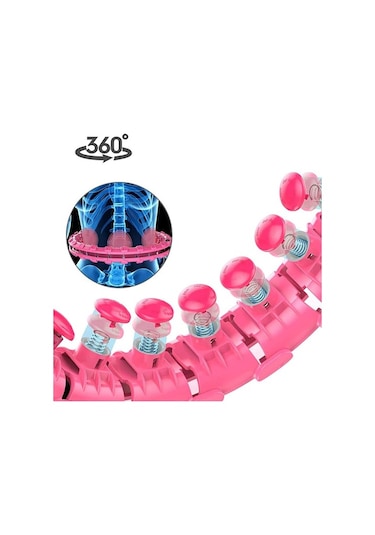 Kochler Masajlı Egzersiz Çemberi - Egzersiz Halkası - Bel Bölgesi Ayarlanabilir - Kondisyon Pembe