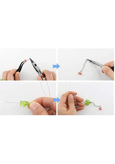 Qingmipy 15 Izgarlı Kristal Takı Yapım Seti - Elastik Tel, Kanca Ve Aletler İle Bileklik, Kolye Ve Küpe Yapımı