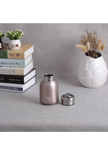 Leezsing 304 Paslanmaz Çelik 300ml Termos Bardak, Uzun Süre Isı Saklar, Ofis-plaj-yürüyüş İçin, Gül Altın Rengi