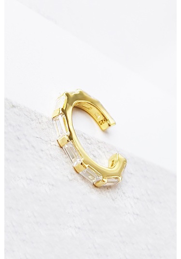 MorMajor Silver Ithal Baget Taşlı Gümüş Kıkırdak-5332