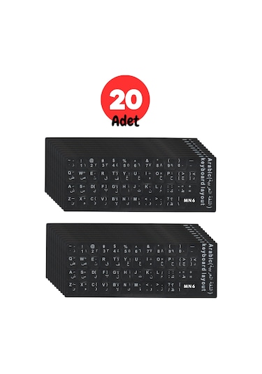 Mn6 Map01 Arapça Klavye Etiketi/silinmez-20 Adet/notebook-pc Uyumlu/arapça Klavye Sticker