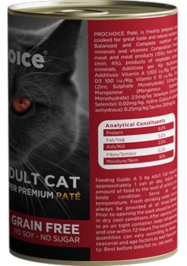 Prochoice Pate Biftekli Yetişkin Kedi Konservesi 6 x 400 G