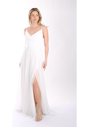 Abiye Elbise Dori 00kb5090 Beyaz