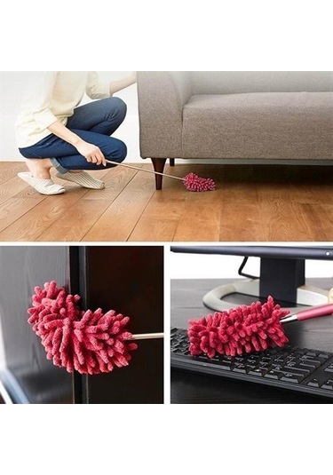 Zmc Bilişim Teleskopik Mikrofiber Pratik Uzayabilen Toz Alma Fırçası Aparatı