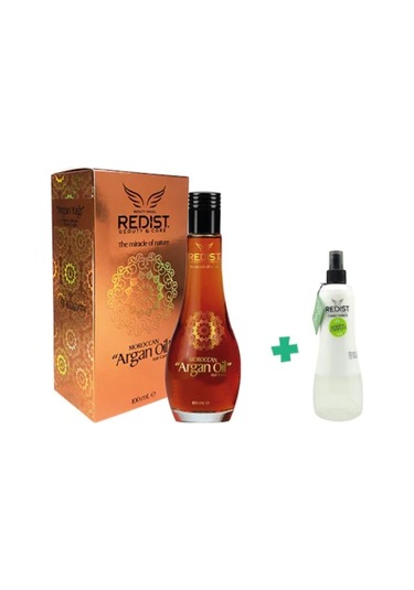 Redist Moroccan Argan Yağı Saç Bakım Yağı 100 ML + Redist Argan Yağlı Çift Fazlı Fön Suyu 50 ML