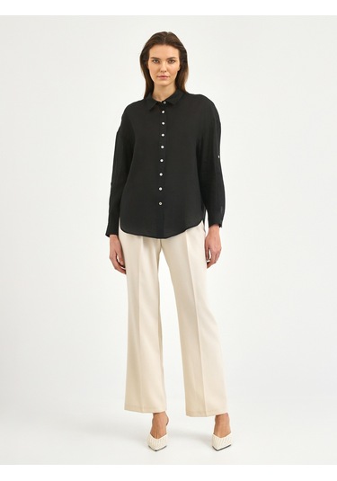 Karaca Kadın Comfort Fıt Gömlek-siyah 12.25s.04.018 Siyah
