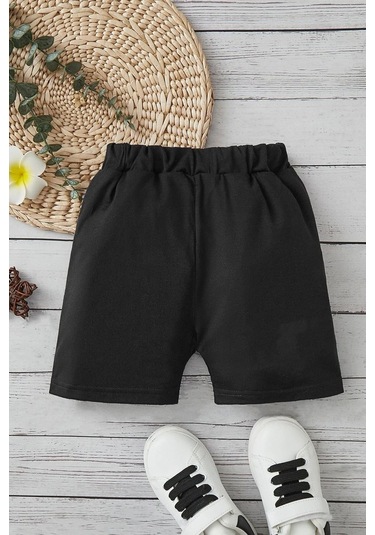 Çocuk Pamuklu Short Siyah