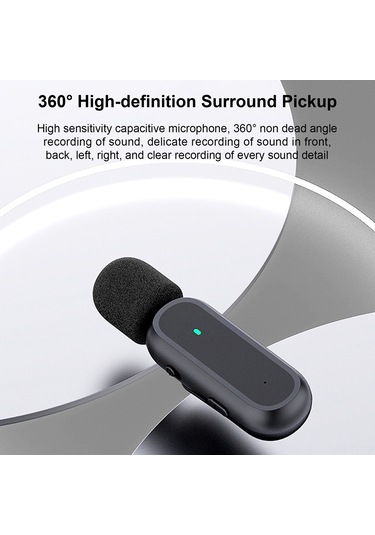 Teltree Kablosuz Kolye Mikrofonu K60, Şarj Kutusu İle Canlı Yayın Ve Telefon Kaydı İçin, Type-c + İos Adaptörü, 1 Alıcı 1 Verici