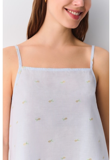 Suwen Pina Şort Pijama Takımı Sh255366671075 Mavi Çizgili Mavi