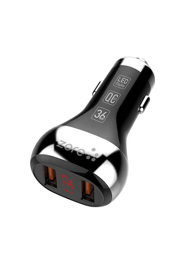 Araba Araç İçi 2x Usb Çakmaklık Şarj Adaptörü Başlığı + 100cm Micro Kablo Qualcomm Hızlı Şarj Seti