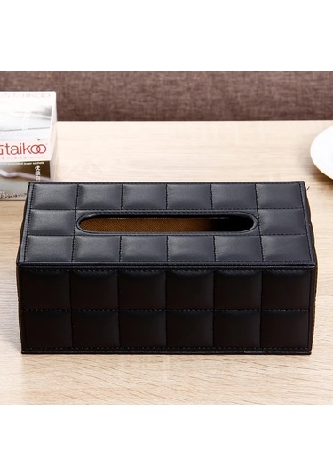 Willowhaven Siyah Üstün Kalite Kumaş Kağıt Havlu Kutusu Kılıfı - Oturma Odası Banyo Dekorasyon Aksesuarı Siyah