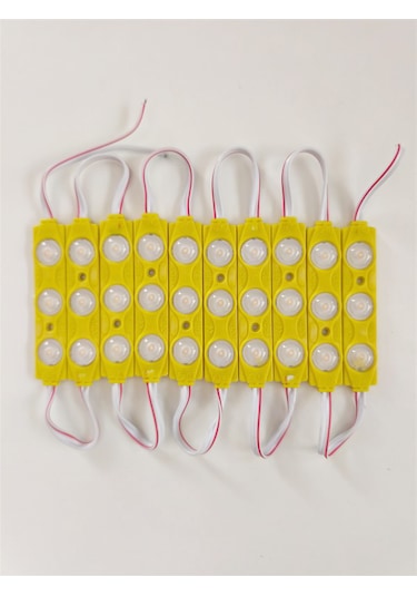 Parmak Led Lamba Amber Turuncu 3 Led 140 Lümen 12 Volt 10,lu