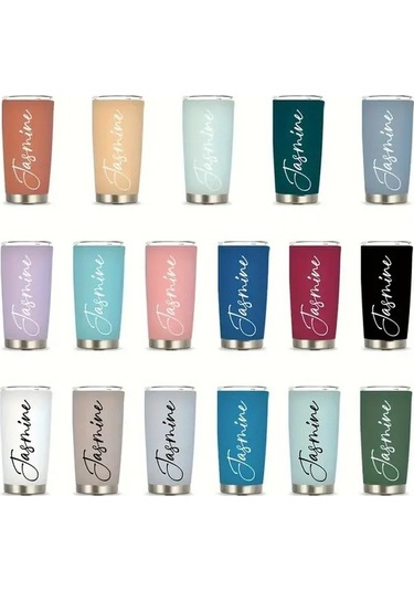 Trendooze Kişiye Özel İşlemeli Paslanmaz Light Blue Termos Bulaşık Makinesine Girmez Açık Mavi Açık Mavi