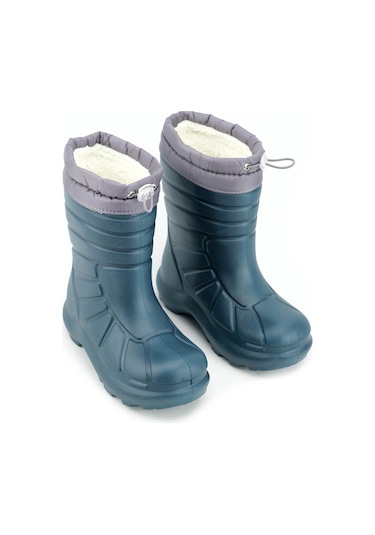 Gezer Erkek Çocuk Kışlık Eva Boğazdan Lastikli Sessiz Taban Kar Bot Çizme Siyah-Fuşya