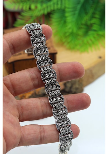 Prenses Model Markazit Taşlı Kadın Gümüş Bileklik 201024434 Gümüş