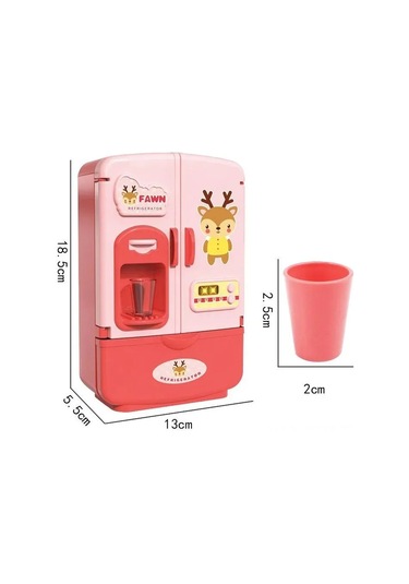 Symbee Çocuklar İçin Eğlenceli Ve Eğitici Pembe Çift Kapılı Buzdolabı Oyuncağı, 3 Yaş Üstü İçin Uygun, Abs Malzeme.