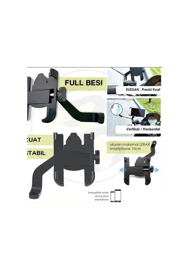 Alüminyum Gövdeli Metal Ayna Bağlantılı Motosiklet Telefon Tutucu 7 İnç Xl Renkli